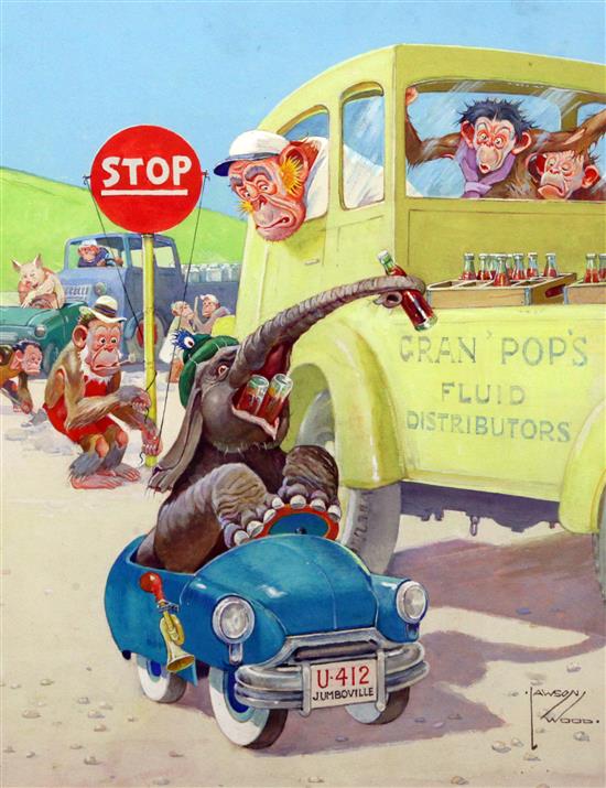 Lawson Wood (1878-1957) Jumbo Cola Thief, 15 x 11.75in.
